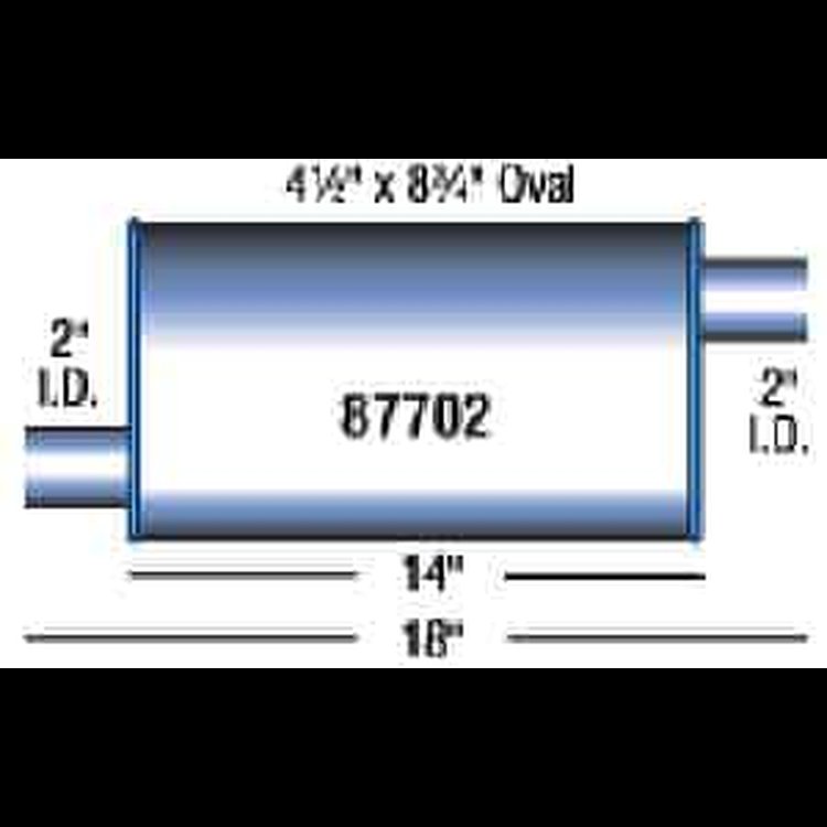 Turbo Muffler 4.25" x 8.75" Oval