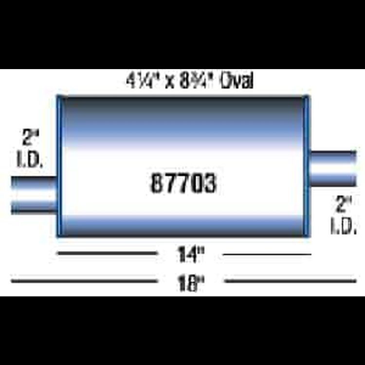 Turbo Muffler 4.25" x 8.75" Oval