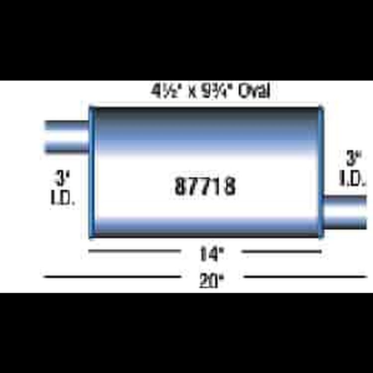 Turbo Muffler 4.5" x 9.75" Oval