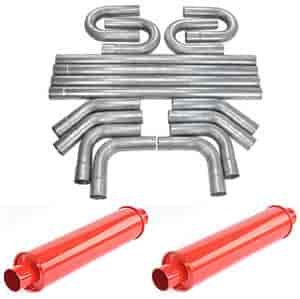 Ol" Skool Glass Pack Muffler Kit 2.25" Tubing Kit Includes: