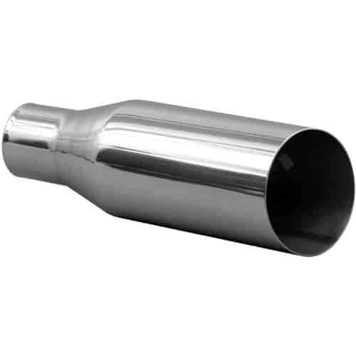 STAINLESS EXHAUST TIP CLAMP ON ANGLE CUT 45 deg ANGLE CUT