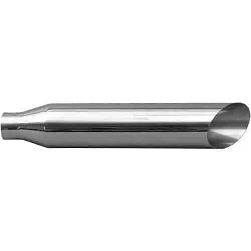 STAINLESS EXHAUST TIP CLAMP ON ANGLE CUT 45 deg ANGLE CUT