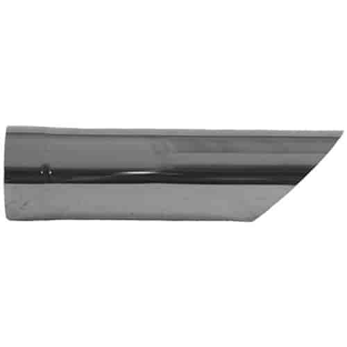 STAINLESS EXHAUST TIP CLAMP ON ANGLE CUT 45 deg ANGLE CUT