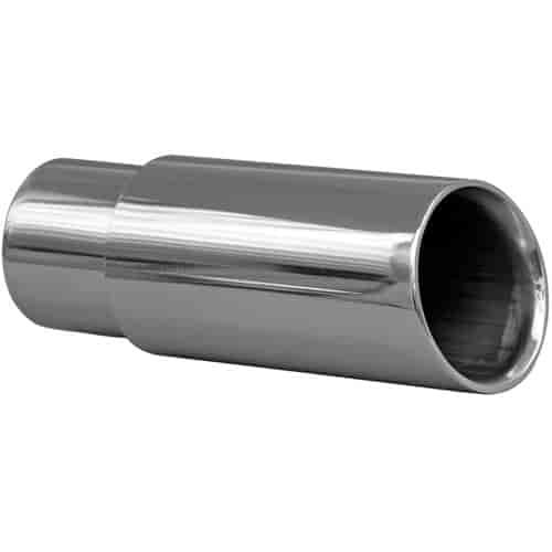 STAINLESS EXHAUST TIP CLAMP ON ANGLE CUT DOUBLE WALL