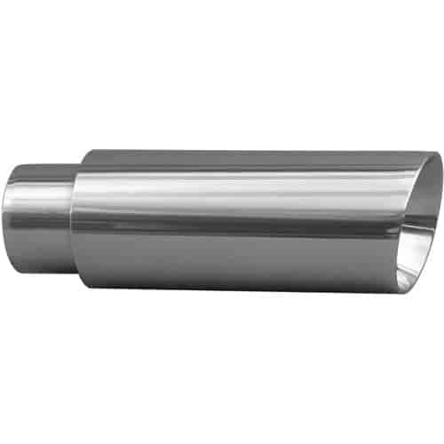 STAINLESS EXHAUST TIP WELD ON ANGLE CUT DOUBLE WALL