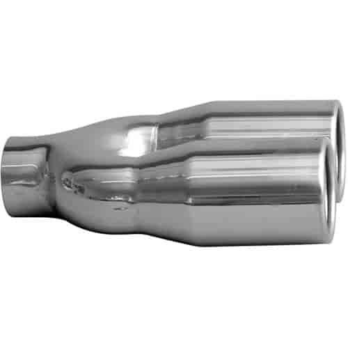 STAINLESS EXHAUST TIP CLAMP ON DUAL PENCIL