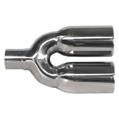 STAINLESS EXHAUST TIP CLAMP ON DUAL PENCIL