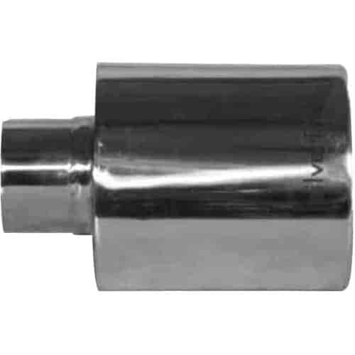 STAINLESS EXHAUST TIP CLAMP ON ROLLED EDGE OVAL