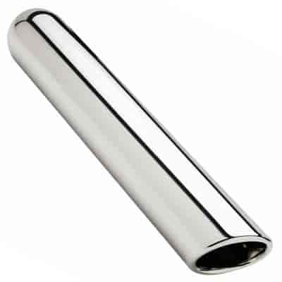 CHROME EXHAUST TIP WELD ON ROLLED EDGE 15 deg ANGLE CUT
