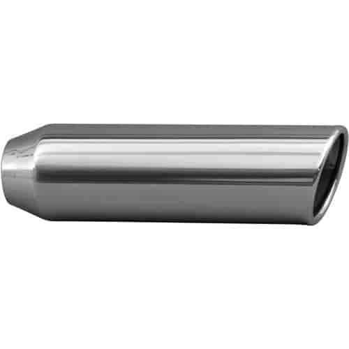 STAINLESS EXHAUST TIP WELD ON ROLLED EDGE 15 deg ANGLE CUT