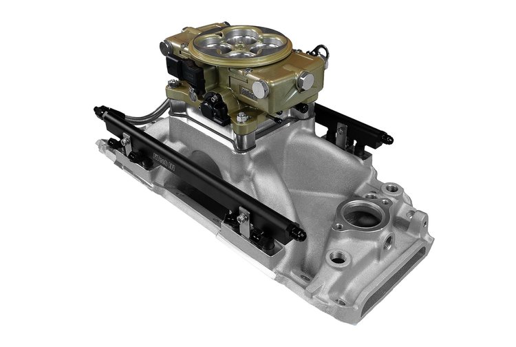 30-10-414 Ultra Port, 1000 HP Chevy Big Block Rectangle Port EFI System, 4150 Flange Classic Gold Throttle Body,3-Bar TMAP