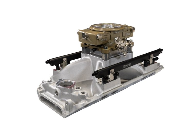 30-11-514 Ultra Port, 500 HP Chevy Big Block Oval Port EFI System, 4150 Flange Classic Gold Throttle Body,3-Bar TMAP