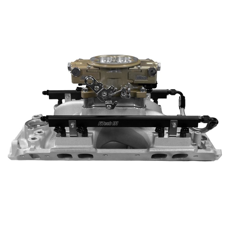 30-11-614 Ultra Port, 750 HP Chevy Big Block Oval Port EFI System, 4150 Flange Classic Gold Throttle Body,3-Bar TMAP