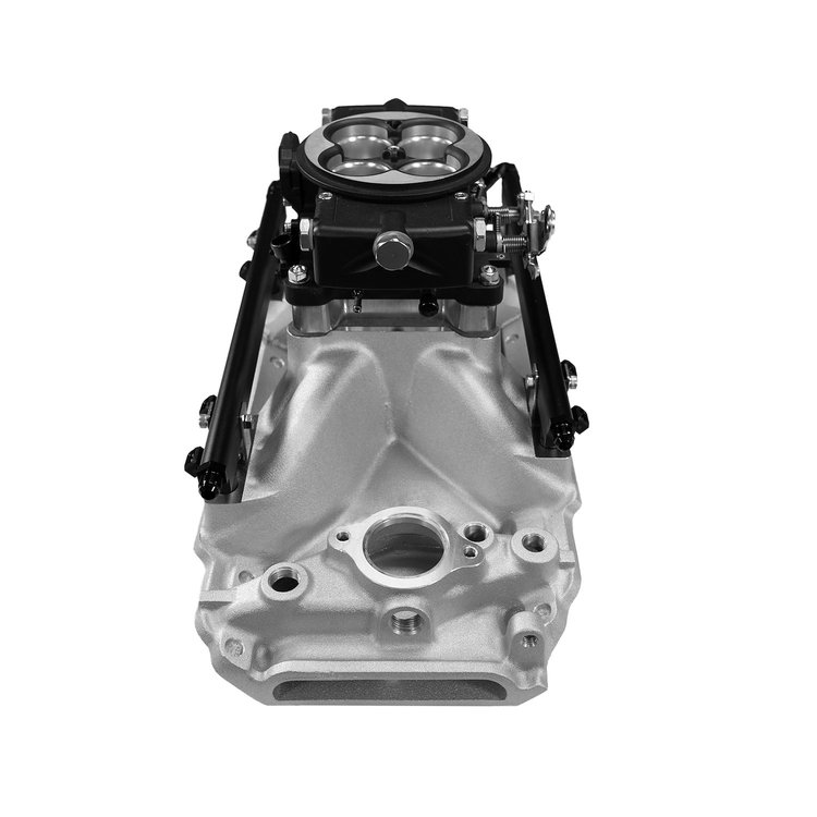 30-11-615 Ultra Port, 750 HP Chevy Big Block Oval Port EFI System, 4150 Flange Classic Black Throttle Body, 3-Bar TMAP