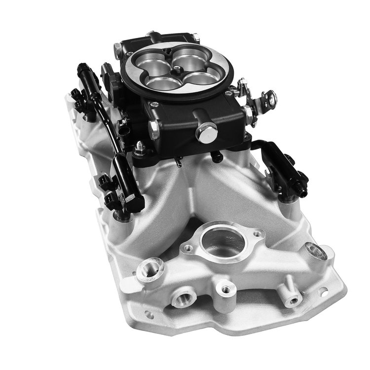 30-12-415 Ultra Port, 1000 HP Chevy Small Block Port EFI System, 4150 Flange Classic Black Throttle Body, 3-Bar TMAP