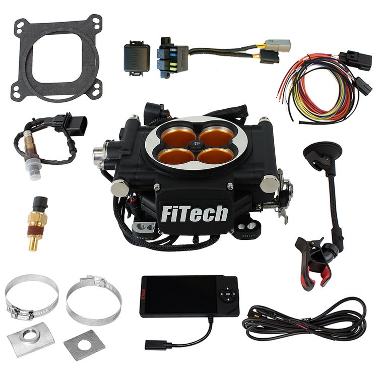 30012 Go EFI-8 Power Adder Plus 1200 HP Throttle Body System Basic Kit [Matte Black]