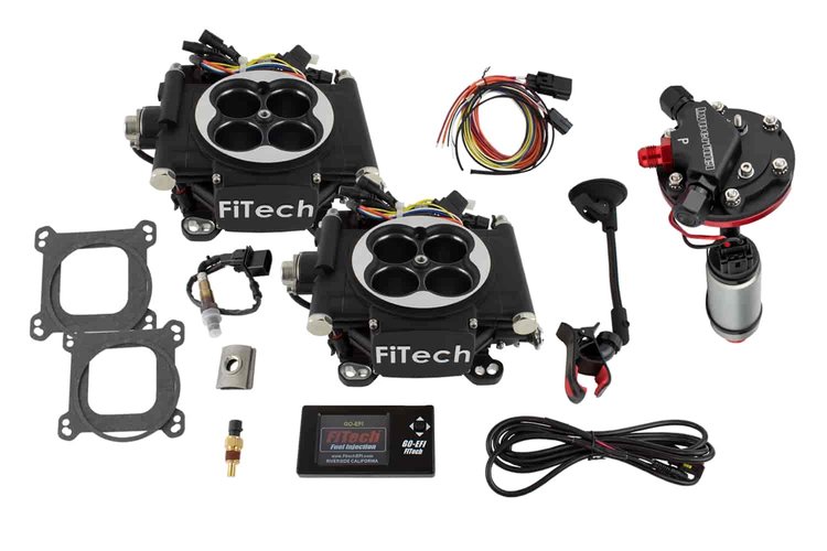 Go EFI 2x4 625 HP Dual Quad Throttle Body System Master Kit Includes: Hy-Fuel Tight-Fit In-Tank Retrofit Kit