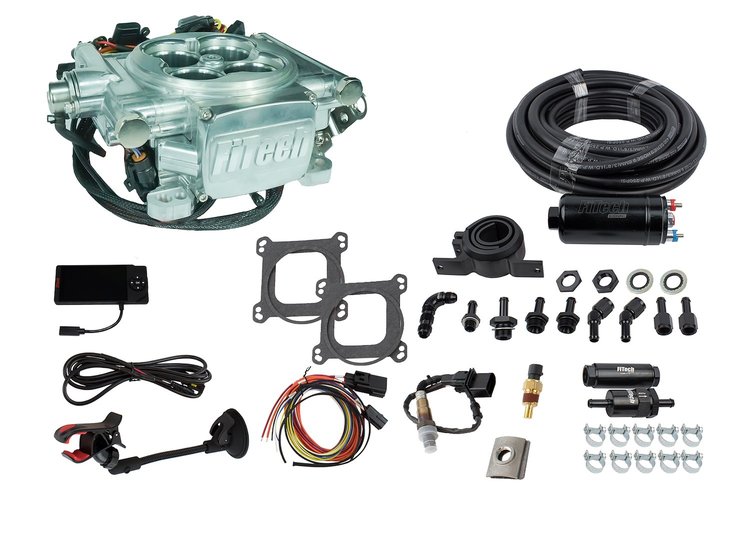 31006 Go EFI 4 600 HP Power Adder Bright Aluminum EFI System With Inline Fuel Delivery Master Kit