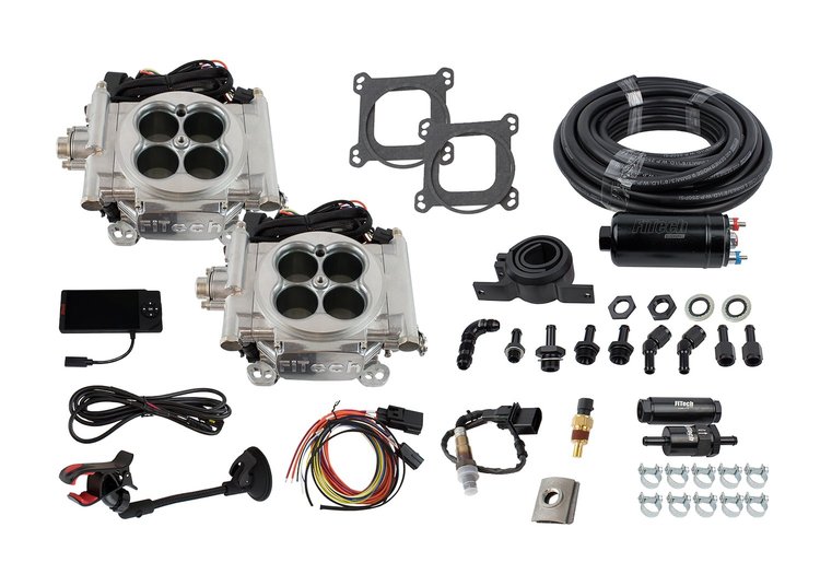 31061 Go EFI 2x4 625 HP Bright Aluminum EFI System With Inline Fuel Delivery Master Kit