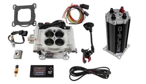 Go EFI-4 600 HP Throttle Body System Master Kit with Hyperfuel Single Pump G-Surge Tank