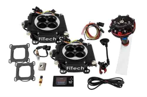 Go EFI 2x4 625 HP Dual Quad Throttle Body System Master Kit with Hy-Fuel Single Pump Regulated In-Tank Retrofit Kit