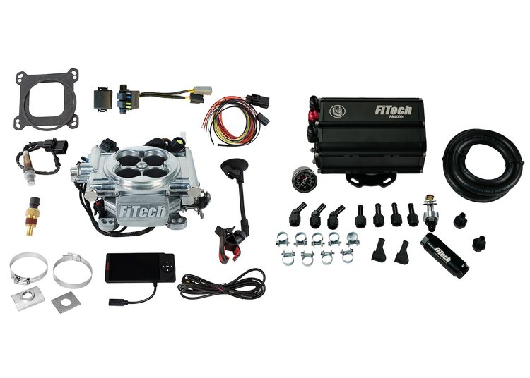35501 Go EFI 4 600 HP Bright Aluminum EFI System With Force Fuel Mini Delivery Master Kit