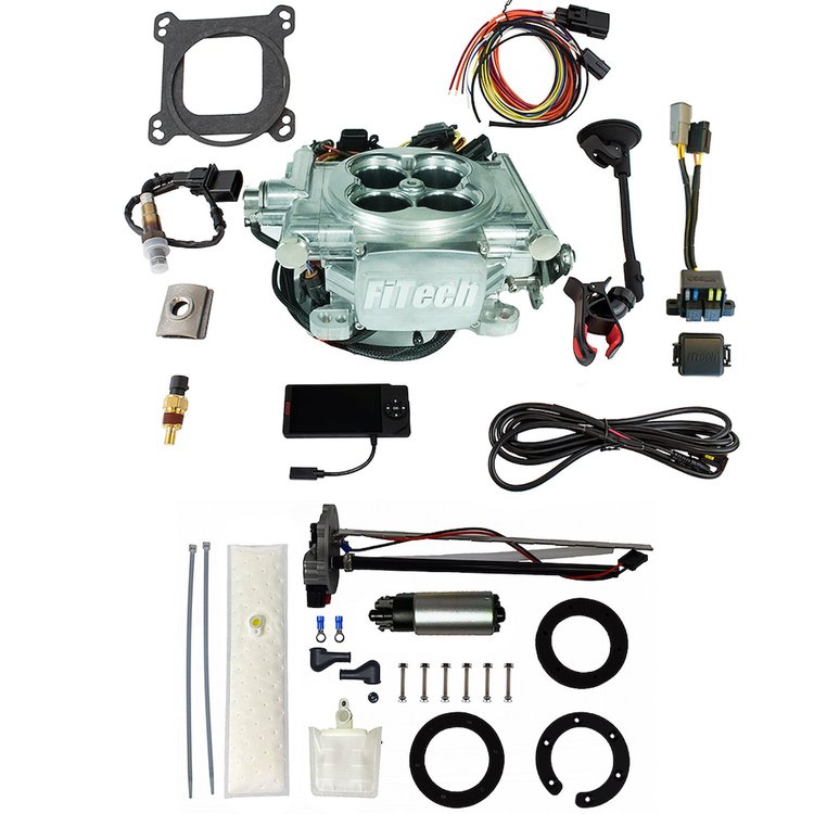 36106 Go EFI 4 600 HP Power Adder Bright Aluminum EFI System With Go Fuel 255 LPH In-Tank Master Kit
