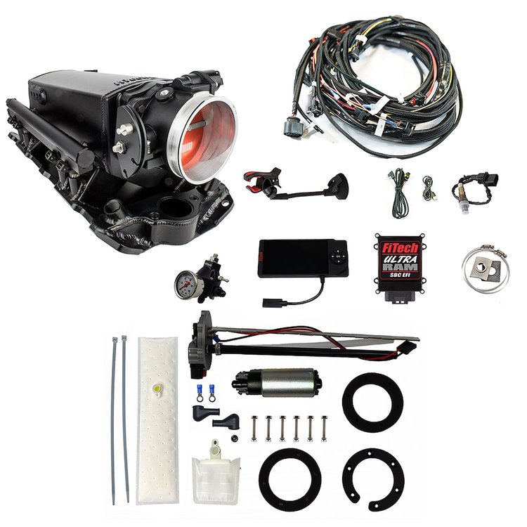 36131 Ultra Ram 650 HP Chevy Small Block EFI System With Go Fuel 255 LPH In-Tank & Go Fuel Tight Fit Regulator Master Kit