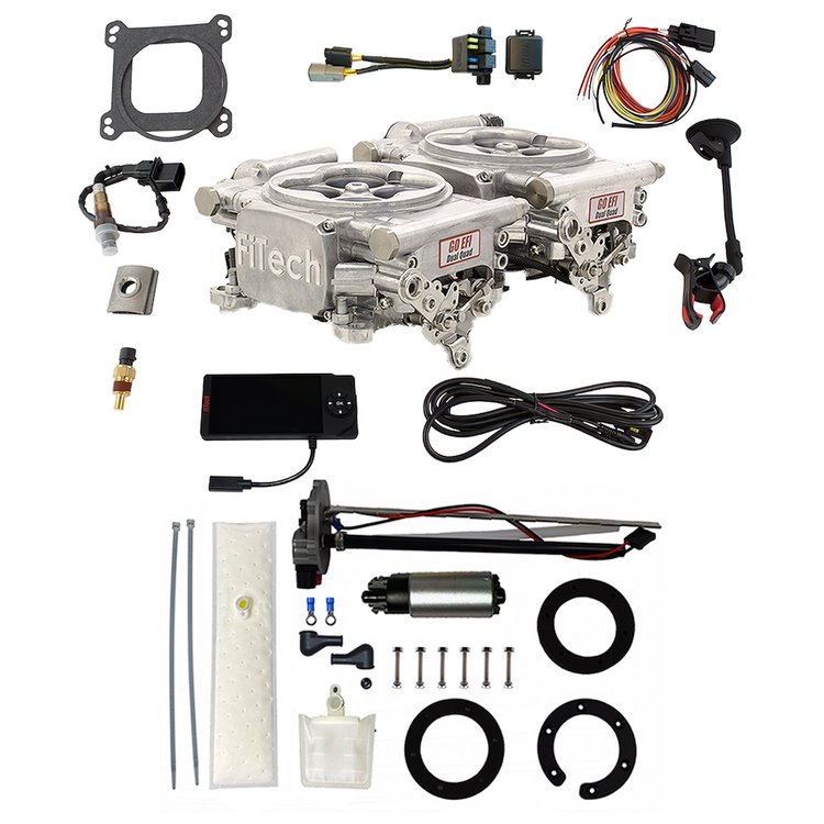 36161 Go EFI 2x4 625 HP Bright Aluminum EFI System With Go Fuel 255 LPH In-Tank Master Kit