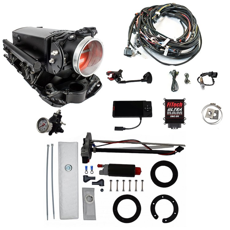36231 Ultra Ram 650 HP Chevy Small Block EFI System With Go Fuel 340 LPH In-Tank & Go Fuel Tight Fit Regulator Master Kit