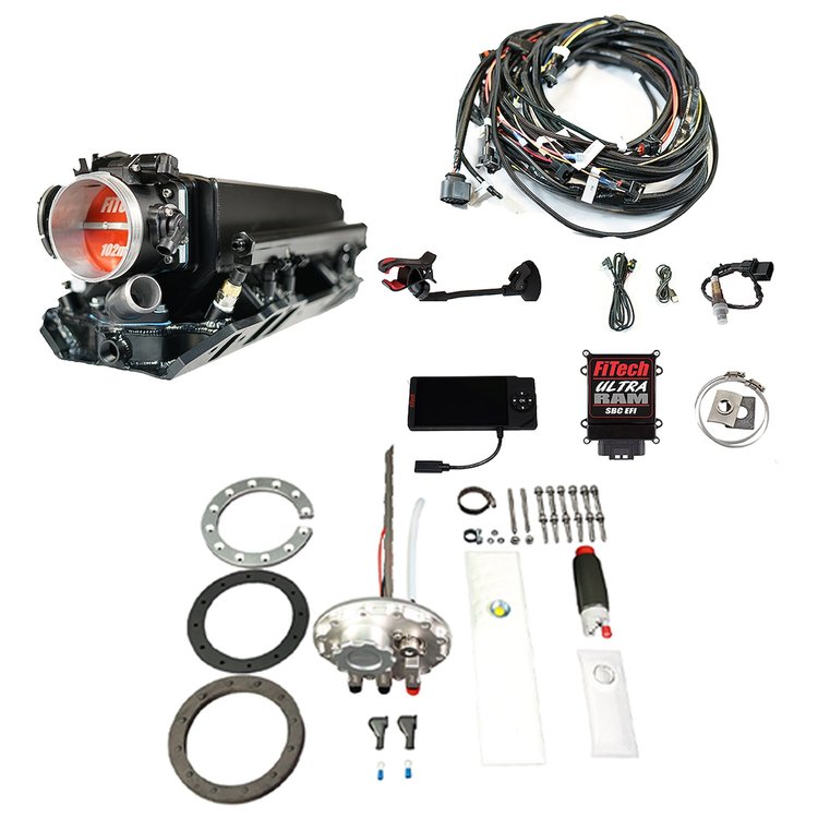 36332 Ultra Ram 800 HP Chevy Big Block Rectangle Port EFI System With Go Fuel Returnless In-Tank Module Master Kit