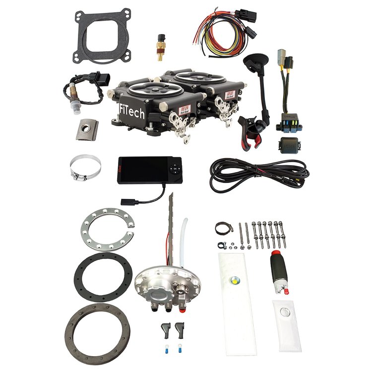 36362 Go EFI 2x4 625 HP Matte Black EFI System With Go Fuel Returnless In-Tank Module Master Kit