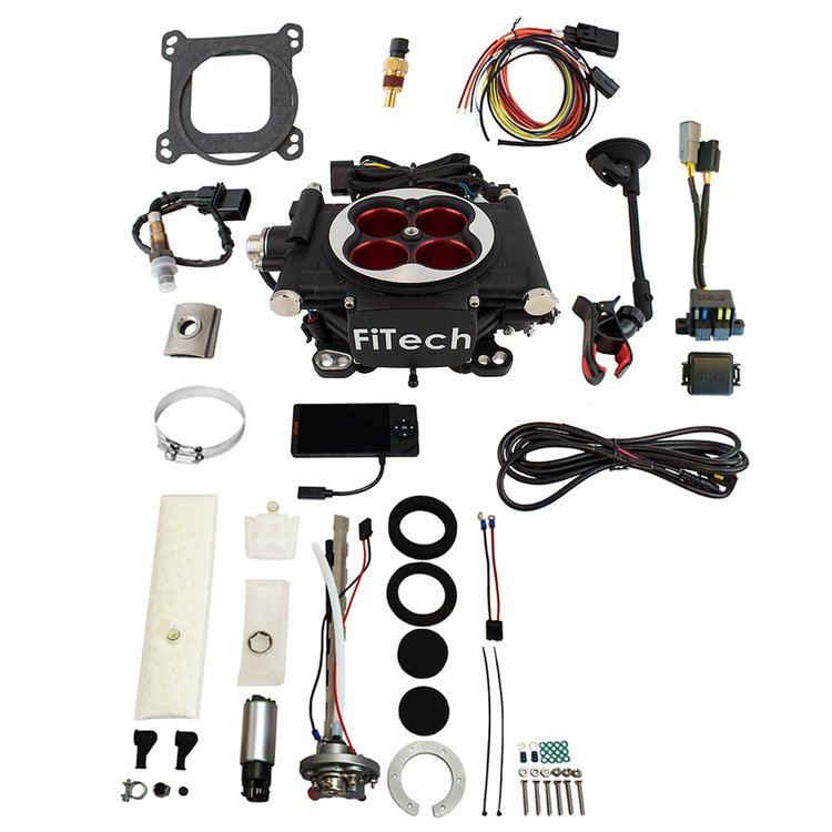 36504 Go EFI 4 600 HP Power Adder Matte Black EFI System With Go Fuel In-Tank Regulated Pump 255 LPH Master Kit