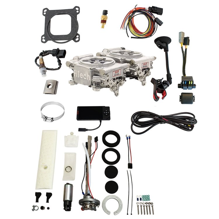 36561 Go EFI 2x4 625 HP Bright Aluminum EFI System With Go Fuel In-Tank Regulated Pump 255 LPH Master Kit