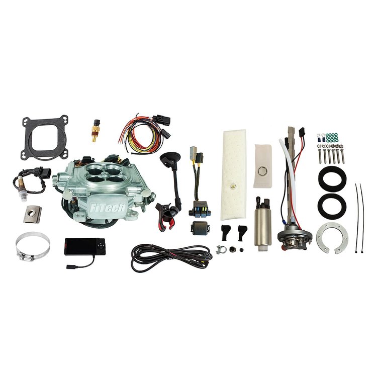 36606 Go EFI 4 600 HP Power Adder Bright Aluminum EFI System With Go Fuel In-Tank Regulated Pump 340 LPH Master Kit