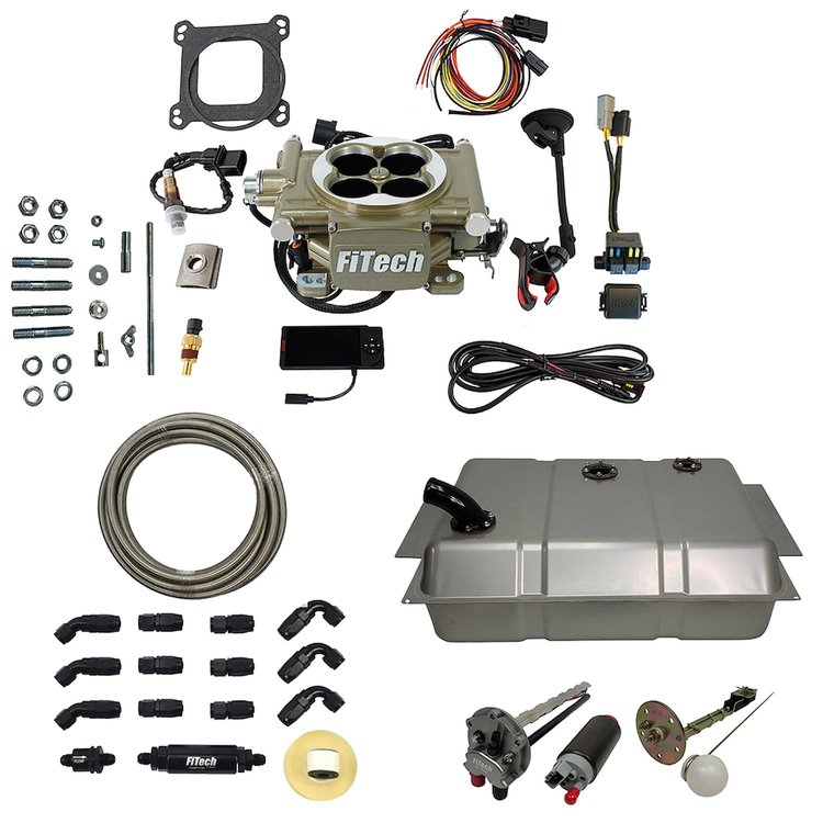 38012 Easy Street 600 HP Gold EFI System Total Package for 1967-1972 Chevy Truck, w/ Pump In-Tank; Bedside Fill & Fuel Lines