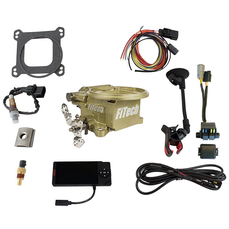 39001 Go EFI 400 HP 2-Barrel Throttle Body System Basic Kit [Classic Gold Finish]