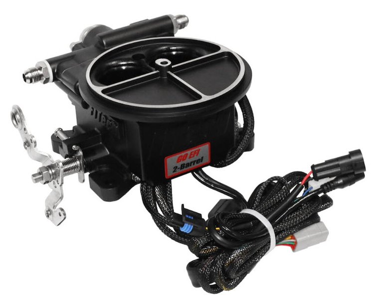 39002 Go EFI 400 HP 2-Barrel Throttle Body System Basic Kit [Classic Black Finish]