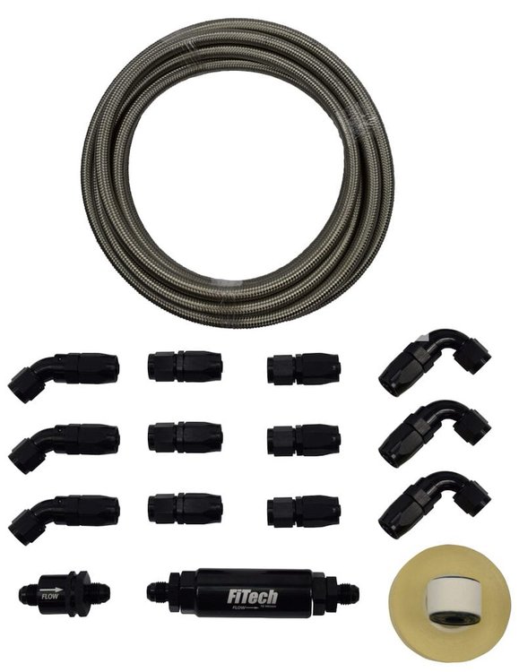 51003 40 ft. Stainless Steel Hose Kit [-6 AN, Natural]