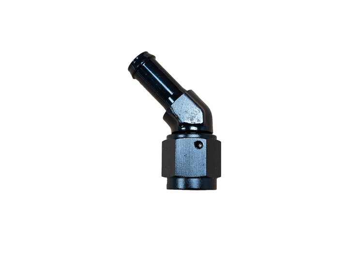 55011 FiTech Go Fuel AN-6 Female to 3/8 Barb 45 Degree Fuel Fitting