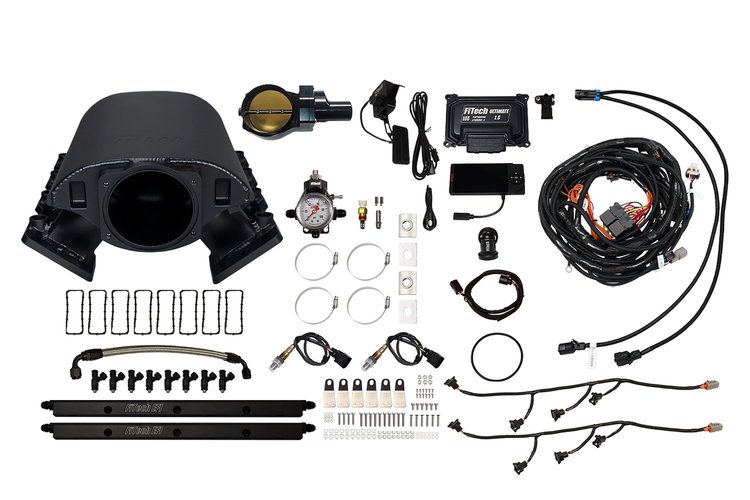 70088DBWBB Ultimate Rebel EFI System w/ Short Intake Manifold for GM LS1, Drive-By-Wire, 92 mm Throttle Body, 500 HP [Black]