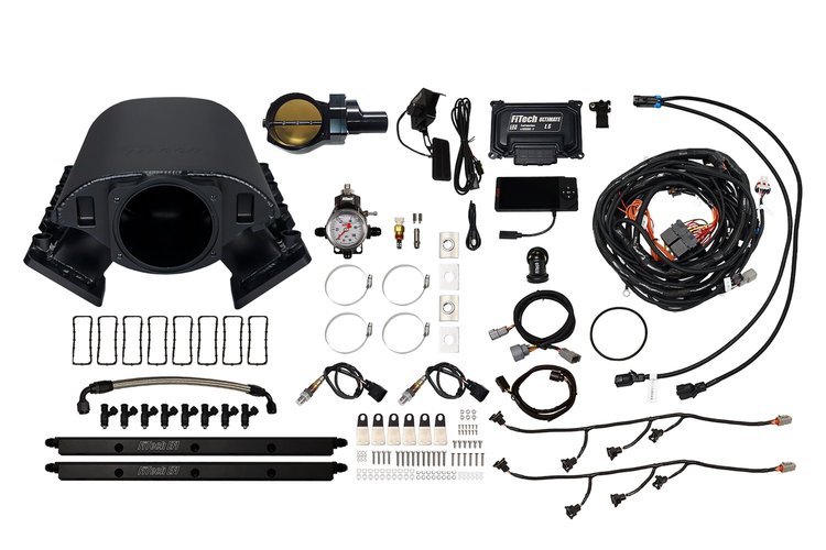 70089DBWBB Ultimate Rebel EFI System w/ Short Intake Manifold for GM LS1, Drive-By-Wire, 92 mm Throttle Body, 500 HP [Black]