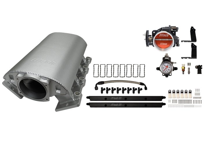 73068 Ultimate Rebel Short Loaded Intake Manifold for GM LS1, Cable Driven, 92 mm Throttle Body, 500 HP [Satin]