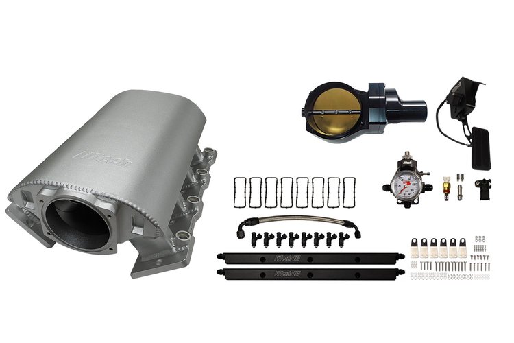 73070DBWBB Ultimate Rebel Short Loaded Intake Manifold for GM LS1, Drive-By-Wire, 102 mm Throttle Body, 1,000 HP [Satin]