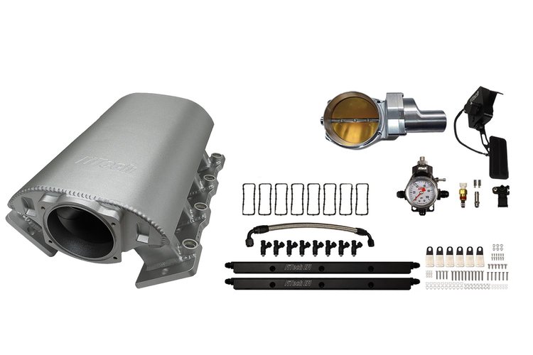 73070DBWSB Ultimate Rebel Short Loaded Intake Manifold for GM LS1, Drive-By-Wire, 102 mm Throttle Body, 1,000 HP [Satin]