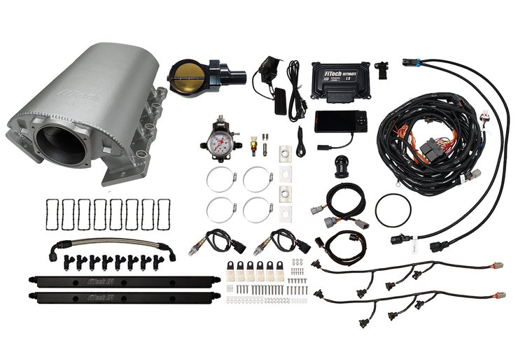 73071DBWBB Ultimate Rebel EFI System w/ Short Intake Manifold for GM LS1, Drive-By-Wire, 92 mm Throttle Body, 500 HP [Satin]