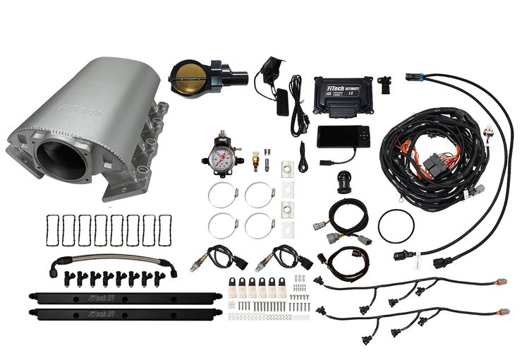 73072DBWBB Ultimate Rebel EFI System w/ Short Intake Manifold for GM LS1, Drive-By-Wire, 92 mm Throttle Body, 500 HP [Satin]