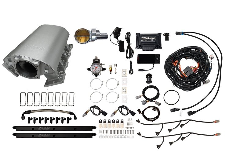 73072DBWSB Ultimate Rebel EFI System w/ Short Intake Manifold for GM LS1, Drive-By-Wire, 92 mm Throttle Body, 500 HP [Satin]