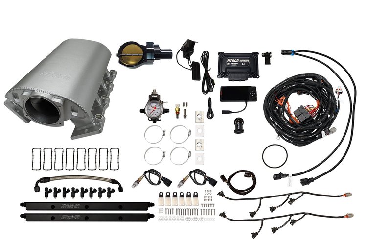 73073DBWBB Ultimate Rebel EFI System w/ Short Intake Manifold for GM LS1, Drive-By-Wire, 102 mm Throttle Body, 750 HP [Satin]