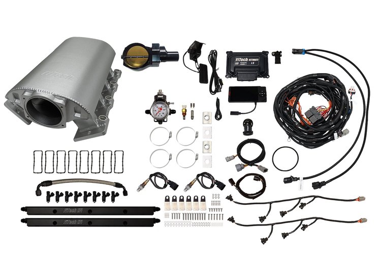 73074DBWBB Ultimate Rebel EFI System w/ Short Intake Manifold for GM LS1, Drive-By-Wire, 102 mm Throttle Body, 750 HP [Satin]